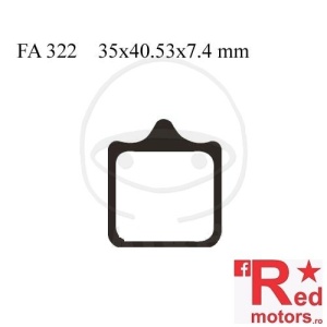 Placute frana fata SINTERED HH EBC ALTN 35x40.53x7.4 FA322 pentru Aprilia RSV 1000 R, Benelli BX 570, Bimota DB10 1100, Derbi 659 660, Ducati 748 748