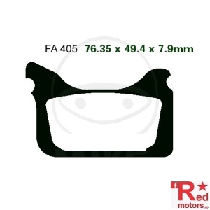 Placute frana fata SINTERED MX-S EBC RACING MX 76.35x49.4x7.9 FA405 pentru Aprilia Pegaso 650, SXV 450, SXV 550, Husaberg FS 450, KTM SMR 450