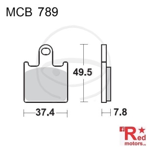 Placute frana fata SINTERED SRQ TRW ALTN 37.4x49.5x7.8 MCB789 pentru Kawasaki GTR 1400, Z 750, Z 1000, ZX-6R 600, ZZR 1400