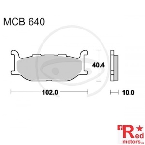 Placute frana fata SINTERED SV TRW ALTN 102x40.4x10 MCB640 pentru SYM Wolf 125, Yamaha XJ 600, XV 535, XV 1100, XV 1600