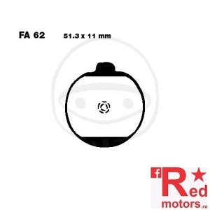 Placute frana fata sinterizate 51.3x11 EBC FA62 pentru Kawasaki Z 1000, Z 1300, Z/ZG 1300
