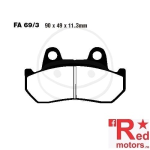 Placute frana fata sinterizate 90x49x11.3 EBC FA69/3 pentru Honda CB 1100, CBR 400, CBR 600, CBR 1000, GL 1500, VT 1100