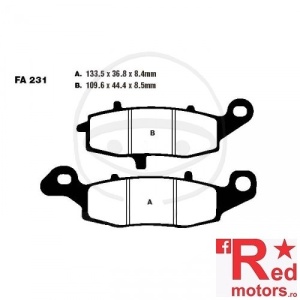 Placute frana fata STD EBC ALTN 133.5x36.8x8.4/109.6x44.4x8.5 FA231 pentru CFMOTO NK 650, Kawasaki ER-6F 650, GPZ 1100, Suzuki DL 650,