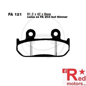 Placute frana fata STD EBC ALTN 81.2x42x8 FA121 pentru Honda CB 450, CBR 600, NSR 250, VFR 400, XRV 750