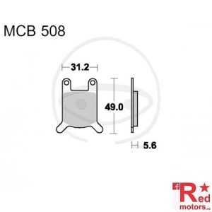 Placute frana fata STD TRW ALTN 31.2x49x5.6 MCB508 pentru Benelli 254 250, Hercules K 50, RX-9, Ultra 50, Ultra 80, Moto Guzzi 254 250, Puch Imola 50, Sachs KX 50