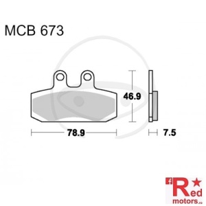 Placute frana fata STD TRW ALTN 78.9x46.9x7.5 MCB673 pentru Honda CA 125 Rebel, CLR 125, NSR 125, Simson Schikra 125
