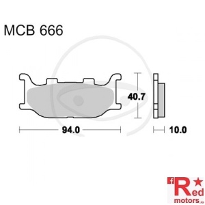 Placute frana fata STD TRW ALTN 94x40.7x10 MCB666 pentru Adiva AD 125, Italjet Jupiter 125, 250, Yamaha FZ6 600, MT-03 660, XJ 600