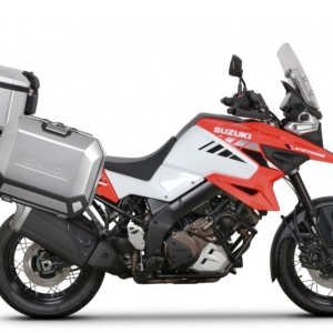 Set complet de cutii de aluminiu SHAD TERRA, 37L cutie centrala si 47L / 47L cutii laterale, incluzand kit montaj si placa SHAD SUZUKI DL 1000 V-Strom/ DL 1050 V-Strom