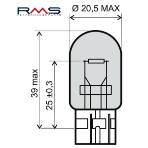 Bec RMS 246510385 12V 21W, T20 Alb