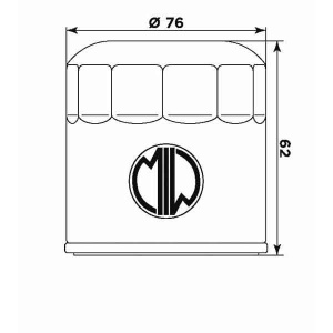 Filtru de ulei MIW B9002 (alt. HF163) - Img 2