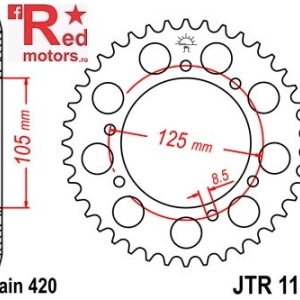 Foaie/pinion spate JTR1131.65 420 cu 65 de dinti pentru Aprilia RX 50, Derbi Senda 50