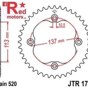 Foaie/pinion spate JTR1760.35 520 cu 35 de dinti pentru Suzuki LT-R 450, LT-Z 400
