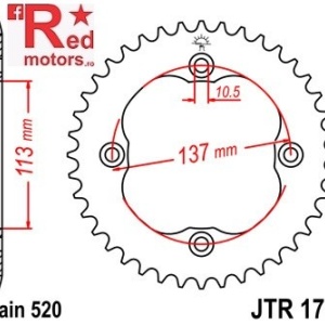 Foaie/pinion spate JTR1760.40 520 cu 40 de dinti pentru Suzuki LT-R 450, LT-Z 400