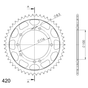 Kit de lant D.I.D Chain - Argintiu lant 420 D, Non-sealed, pinion fata SUPERSPROX, foaie spate SUPERSPROX pentru KAWASAKI KX 85 2001-2024 - Img 5