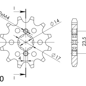 Kit de lant D.I.D Chain - Argintiu lant 420 D, Non-sealed, pinion fata SUPERSPROX, foaie spate SUPERSPROX pentru APRILIA RX 50 2006-2016 - Img 3