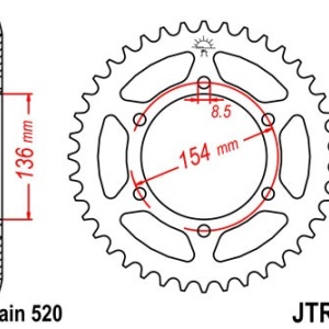 Kit de lant D.I.D Chain - Argintiu lant 520 ZVM-X, X-Ring, pinion fata JT cauciucat, foaie spate JT pentru BMW G 650 Xcountry 2007-2008 - Img 5
