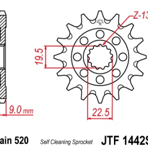 Kit de lant D.I.D Chain - Auriu lant 520 DZ, Non-sealed, pinion fata JT, foaie spate JT pentru SUZUKI RM-Z 250 2021-2024 - Img 3