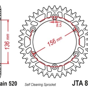 Kit de lant D.I.D Chain - Auriu lant 520 VX, X-Ring, pinion fata JT, foaie spate JT pentru HUSQVARNA WR 360 1992-1998 - Img 5