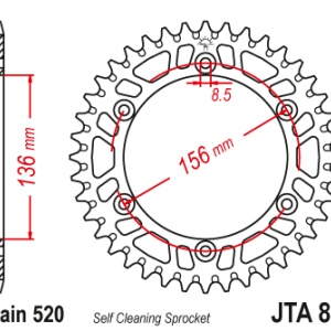 Kit de lant D.I.D Chain - Auriu lant 520 ZVM-X, X-Ring, pinion fata JT, foaie spate JT pentru HUSQVARNA TE 400 2001-2002 - Img 5
