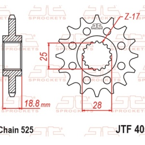 Kit de lant D.I.D Chain - Auriu lant 525 VX, X-Ring, pinion fata JT cauciucat, foaie spate JT pentru BMW F 800 R 2019-2020 - Img 3