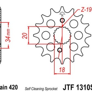 Kit de lant EK - Argintiu lant 420 DEH, Non-sealed, pinion fata JT, foaie spate JT pentru HONDA CRF 150 R / RB 2007-2025 - Img 3