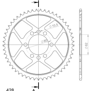 Kit de lant EK - Argintiu lant 428 DEH, Non-sealed, pinion fata JT, foaie spate SUPERSPROX pentru YAMAHA DT 125 LC 1985-1988 - Img 5