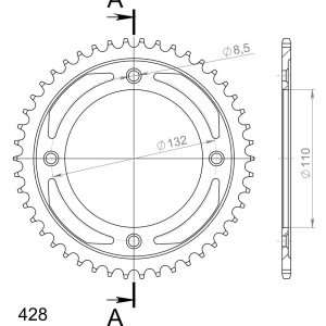 Kit de lant EK - Argintiu lant 428 DEH, Non-sealed, pinion fata SUPERSPROX, foaie spate SUPERSPROX pentru KTM SX 85 2004-2017 - Img 4