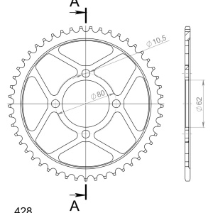 Kit de lant EK - Argintiu lant 428 SHDR, Non-sealed, pinion fata SUPERSPROX, foaie spate SUPERSPROX pentru YAMAHA TT-R 125 2002-2010 - Img 4