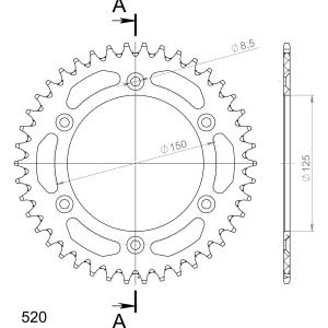 Kit de lant EK - Argintiu lant 520 SRO, O-ring, pinion fata JT cauciucat, foaie spate SUPERSPROX pentru KTM LC4 640 Duke II 2004-2006 - Img 5