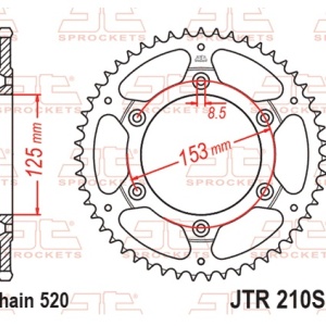 Kit de lant EK - Argintiu lant 520 SRO, O-ring, pinion fata JT, foaie spate JT pentru HONDA CRF 250 F 2019-2025 - Img 6