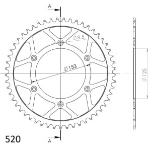 Kit de lant EK - Argintiu lant 520 SRO, O-ring, pinion fata SUPERSPROX, foaie spate SUPERSPROX pentru BETA RR 430 2015-2019 - Img 5