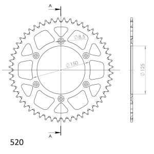 Kit de lant EK - Argintiu lant 520 SRX, X-Ring, pinion fata SUPERSPROX, aluminiu foaie spate SUPERSPROX pentru KTM LC4 620 Super Competition 1995-1996 - Img 5