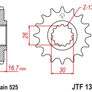 Kit de lant EK - Argintiu lant 525 DEX, X-Ring, pinion fata JT, foaie spate JT pentru HONDA CB 650 F / FA 2014-2018 - Img 3