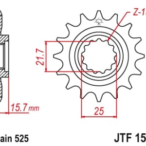 Kit de lant EK - Argintiu lant 525 DEX, X-Ring, pinion fata JT, foaie spate SUPERSPROX pentru KAWASAKI ZZR 600 2005-2008 - Img 3
