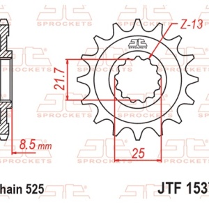 Kit de lant EK - Argintiu lant 525 SRX, X-Ring, pinion fata JT cauciucat, foaie spate JT pentru KAWASAKI ZX-9R Ninja 900 2002-2003 - Img 3