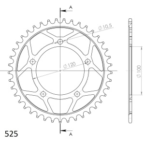Kit de lant EK - Argintiu lant 525 SRX, X-Ring, pinion fata JT cauciucat, foaie spate SUPERSPROX pentru APRILIA SL 1000 Falco 2000-2006 - Img 6