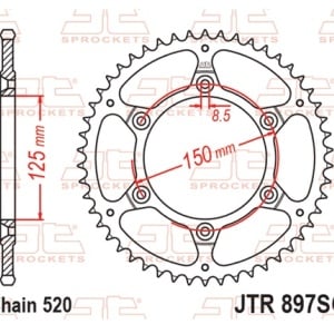 Kit de lant EK - Auriu lant 520 RRSM, Non-sealed, pinion fata JT, foaie spate JT pentru GAS GAS EX 250 2024 - Img 6