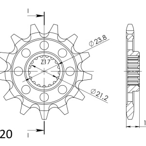 Kit de lant EK - Auriu lant 520 RRSM, Non-sealed, pinion fata SUPERSPROX, foaie spate SUPERSPROX pentru SUZUKI RM-Z 450 2013-2024 - Img 3