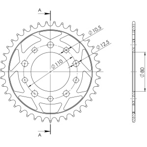 Kit de lant EK - Auriu lant 525 MVXZ, X-Ring, pinion fata JT cauciucat, foaie spate SUPERSPROX pentru TRIUMPH Speedmaster 865 2006-2015 - Img 6