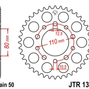 Kit de lant EK - Auriu lant 530 ZVX, X-Ring, pinion fata JT cauciucat, foaie spate JT pentru HONDA CB 1100 F Bol d´Or 1983 - Img 5