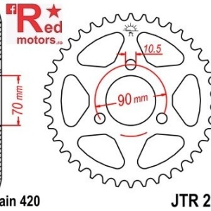 Kit lant DID GOLD fara O-ring 420 T/S pentru Honda CR80 RB Elsinore 1981 - Img 3