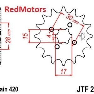 Kit lant DID GOLD fara O-ring 420 T/S pentru Honda CR80 RF 1985 - Img 2