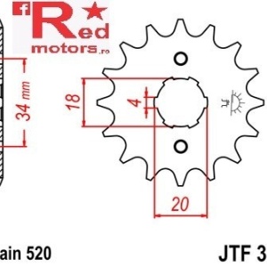 Kit lant DID GOLD X-Ring PRO-STREET 520 VX pentru Honda XR250 RG,RH 1986-1987 - Img 2