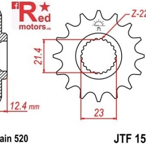 Kit lant premium EK QX-Ring 520 SRX pentru Yamaha YFM250 R-X,Y,Z,A,B,D Raptor 2008-2013 - Img 2