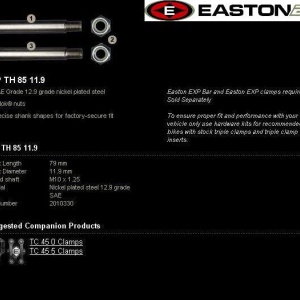 Kit montare ghidon EASTON EXP EXP TH 85 11.9