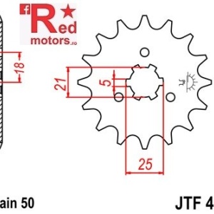 Pinion fata JTF 424 cu 14 dinti