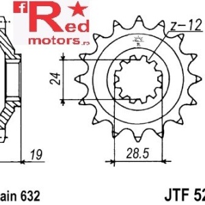 Pinion fata JTF 524 cu 15 dinti