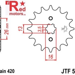 Pinion fata JTF 563 cu 16 dinti