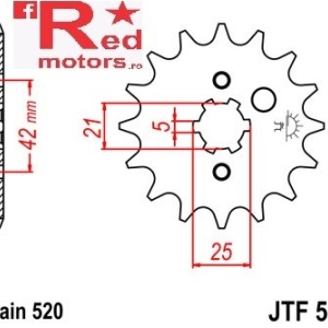 Pinion fata JTF 569 cu 14 dinti
