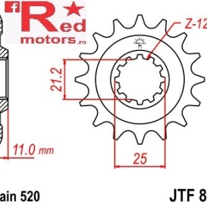 Pinion fata JTF 824 cu 15 dinti